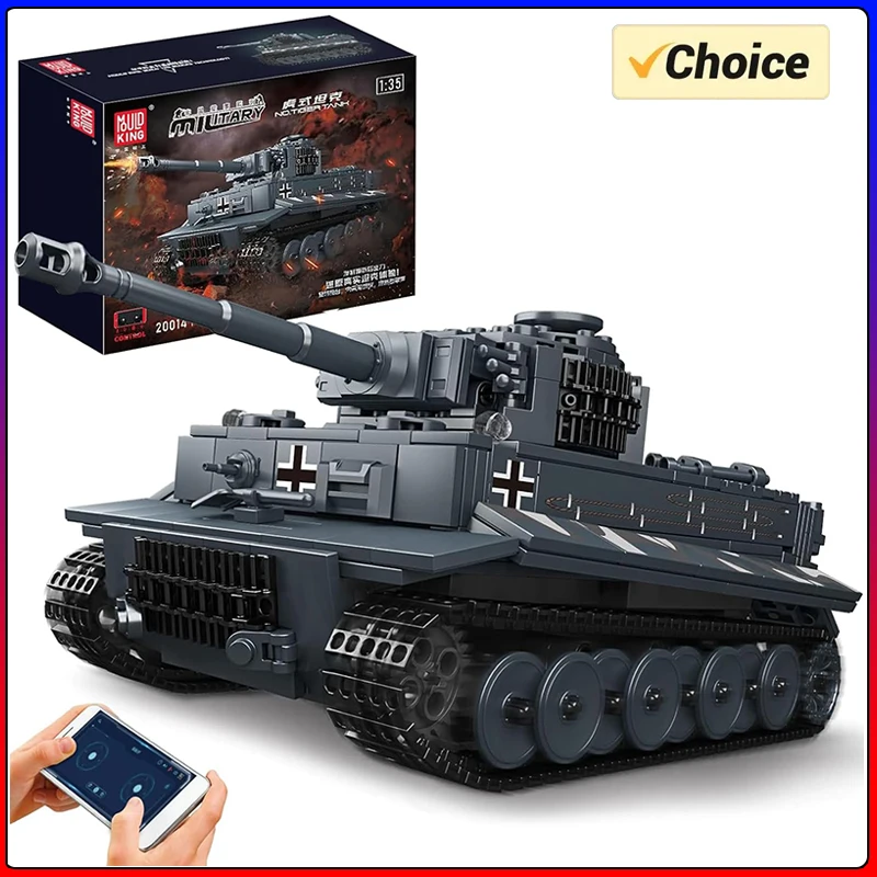 

Mold King 20014, военные игрушки, приложение и RC, моторизованная модель танка тигра в сборе, технический автомобиль, строительный блок, детские рождественские подарки