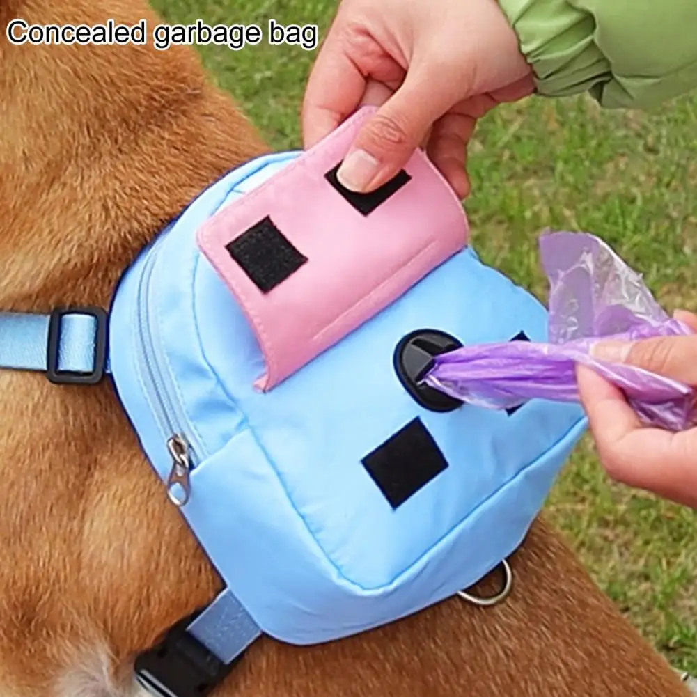 Pet Snack Bag Wear Resistant Dogs Backpack with Traction Rope Pets Carrier Bag Pet Traction Bag Pet Accessories