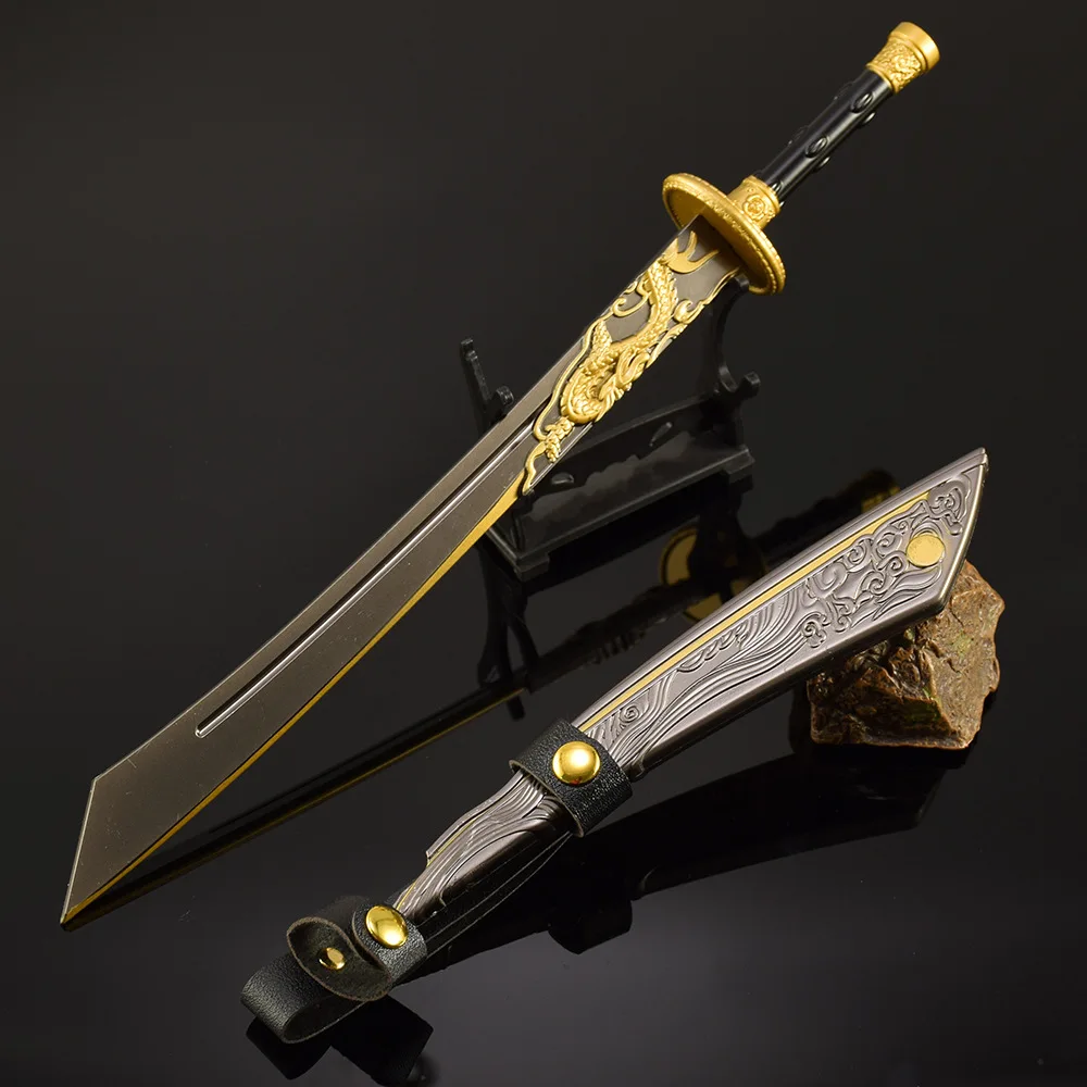 의심의 여지가 없는 브로드소드 모든 금속 수공예 장식 Molde Yanyun 16 사운드 게임 30cm 무기 대형 블레이드 컬렉션 장난감 선물