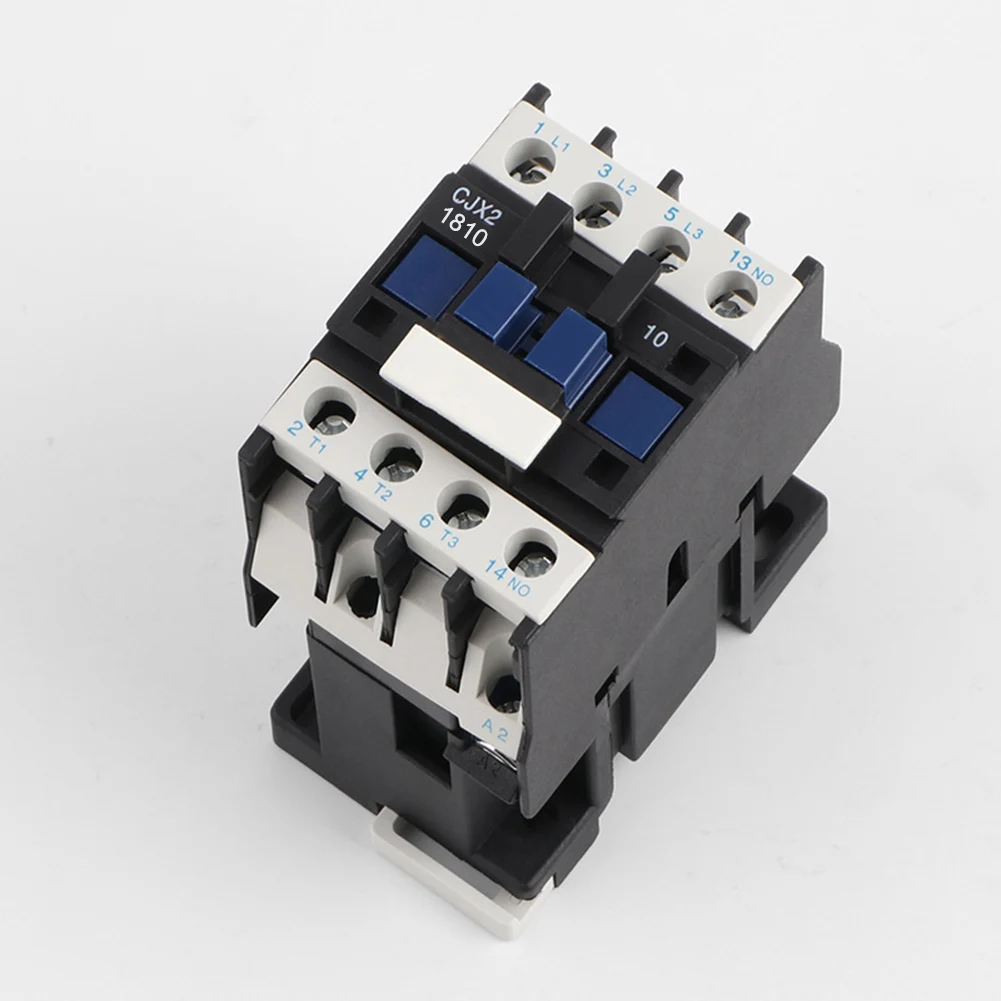 Contactor de CA Doméstico CJX2-1810, 220V 18A, Trifásico, 3 Polos, Montaje en Riel DIN, Contactor de Potencia 3P+1NO, Uso Doméstico e Industrial