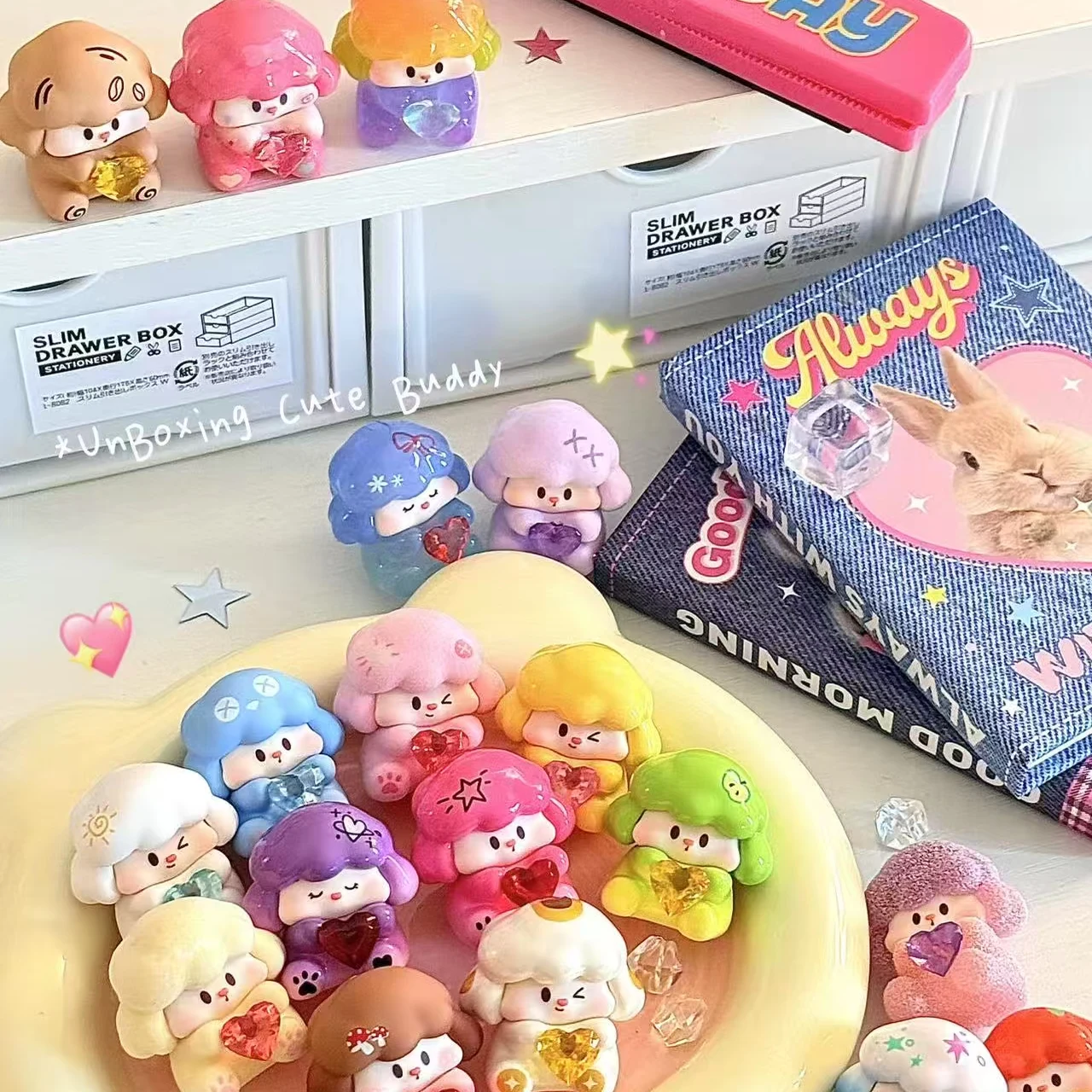 

Buddy Little Dog Shining Puppy Series Blind Box Cute Dopamine Color Blind Bag Mini Toy Mystery Box Girls Gifts 1Pack/5pcs