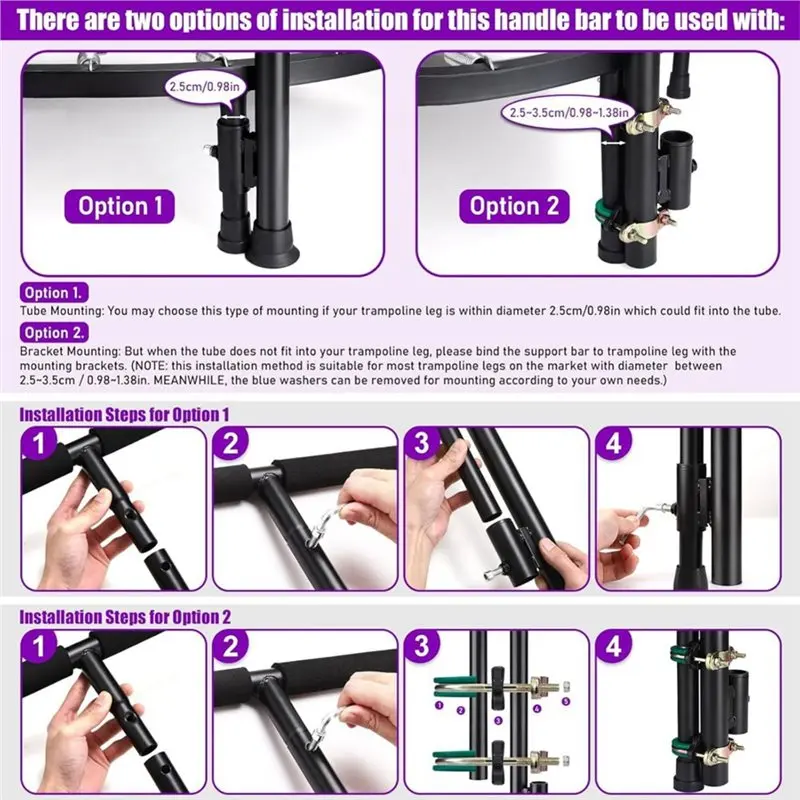 Dropship-Fitness Trampoline Quick-Release Handle Bar Fitness Trampoline Handle Bar Trampoline Accessory