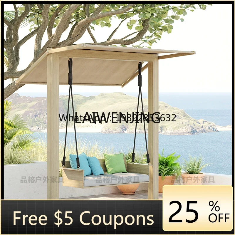 AB1  Balcony Outdoor Lounge Chair Aluminum Alloy Gantry Sun Protection Waterproof Swing Rocking Chair