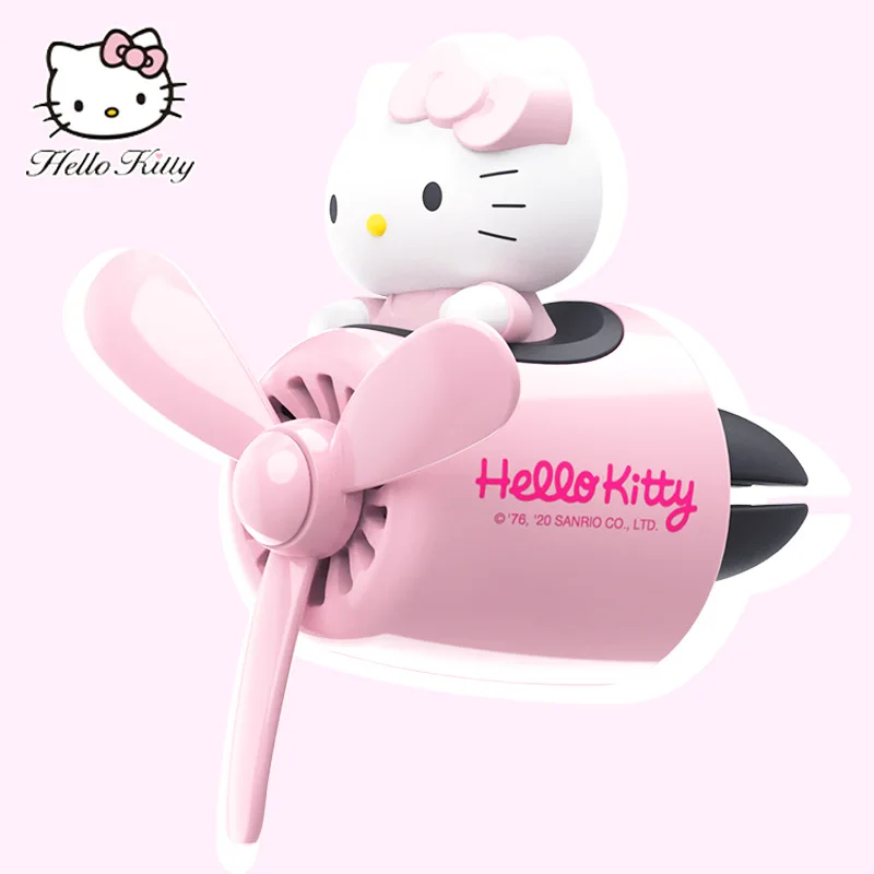 

Hello Kitty Car Aromatherapy Ornaments Car Fan Small Airplane Fragrance Decoration Cartoon Sanrio Car Accessories Jewelry Gifts