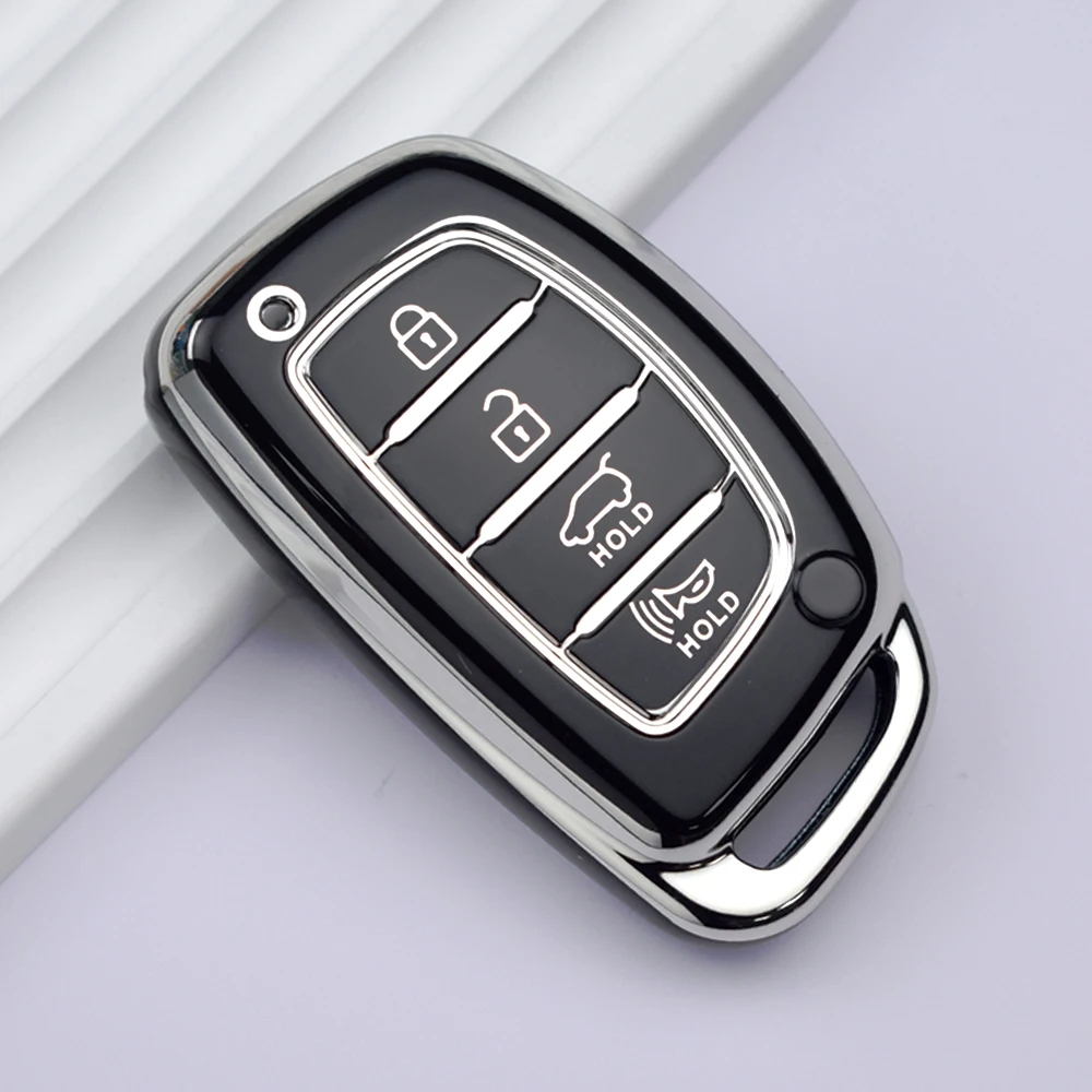 موضة بولي TPU غطاء مفتاح السيارة المفاتيح لشركة هيونداي Ix35 Ix45 I10 I30 I40 توكسون سانتا في رينا سوناتا إلنترا كريتا 4 زر مفتاح القضية