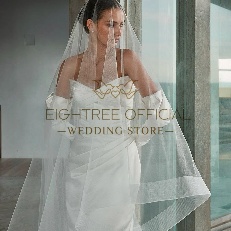 Eightree-vestidos de novia de sirena blanca, escote en forma de corazón, sin mangas, cola de barrido, vestido de novia largo de noche, vestido de fiesta de boda personalizado