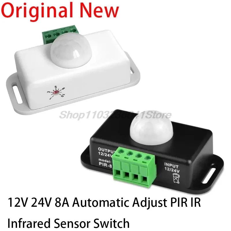 DC 12V-24V 8A PIR Motion Sensor Switch Automatic Adjustable Motion Sensor Motion Sensor Infrared PIR For LED Light