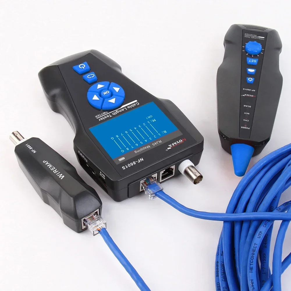 NOYAFA NF-8601S TDR Network Cable Tester, PoE PING Wire Tracker with Fault Distance Location & Wiremap for RJ45/RJ11/BNC