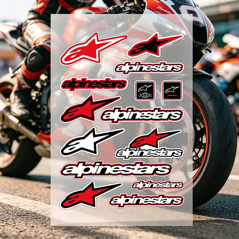 Pegatinas de vinilo para motocicleta con logo, calcomanías para carrocería de coche, pegatinas para laptop y pared, accesorios de modificación para coche A-Alpinestars