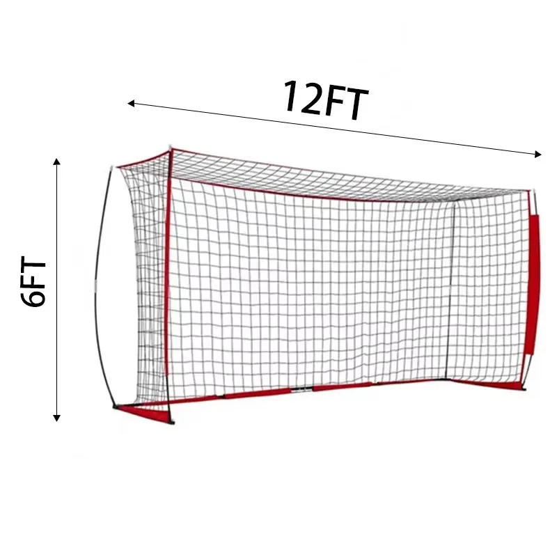 Portable Soccer Goal 12 X 6, Easy Installation, Detachable and Washable, Red, Youth and Adult, Outdoor Use, Customizable Color