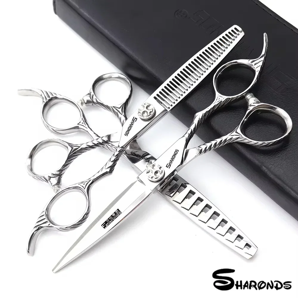 

SHARONDS Hairdressing Scissors 6 inch Barber Exclusive Professional Flat shears Clippers stylist Set Styling Hair cutting tools