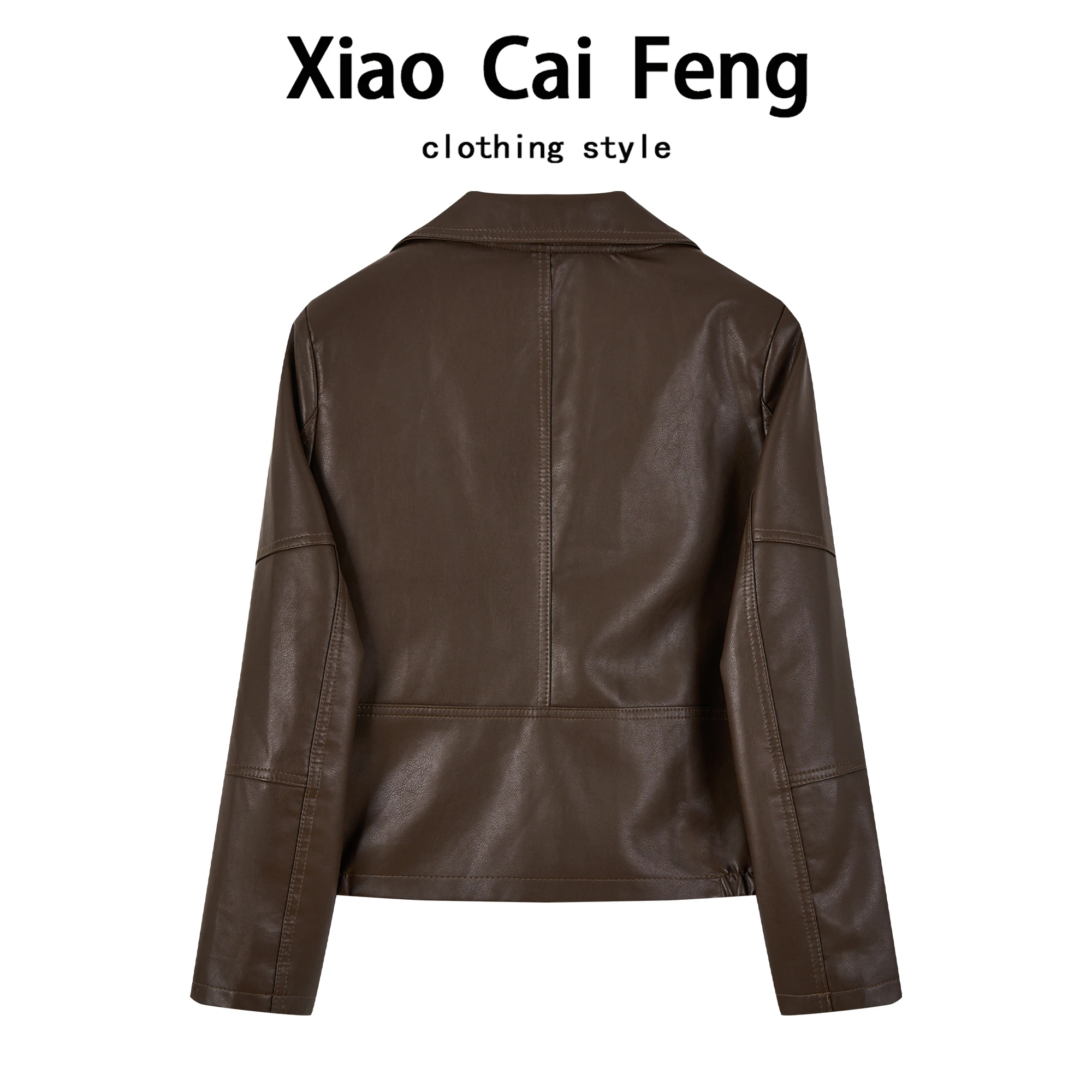 Cooles Leder Jaet Damen Lose PU Leder Mantel Kaffee Farbe Motorrad Sle Frühling Herbst Faion Abnehmen Trendy Top