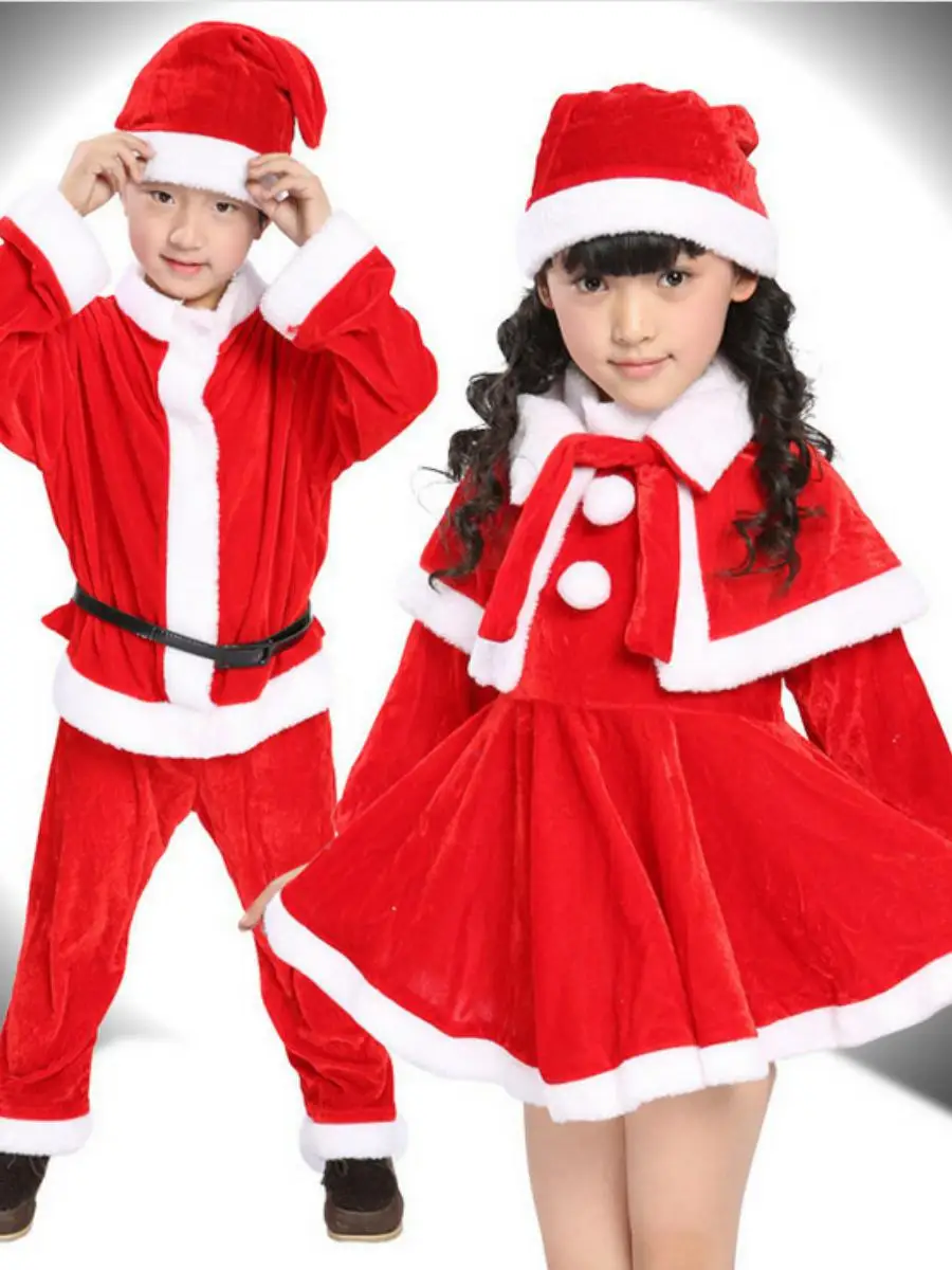 زي أداء الهالوين للأطفال بدلة S Claus مصنوعة من مادة البوليستر زي المسرح الصيني التقليدي للأولاد والز...