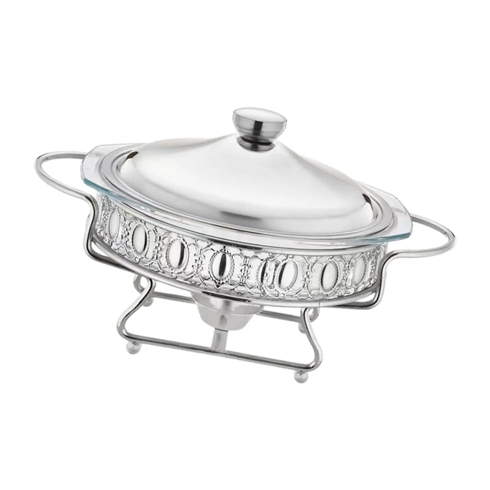 Buffet Food Warmer with Handle 2L Metal Rack Food Heating Container for Kitchen