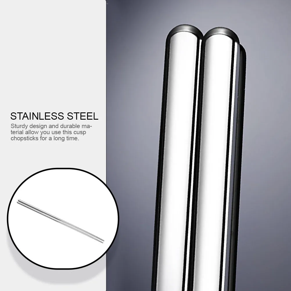

2pcs Stainless Steel Chopsticks Long Stainless Steel Chopstick Cooking Frying Utensils For Kitchen Deep Fry Noodle Easy Storage