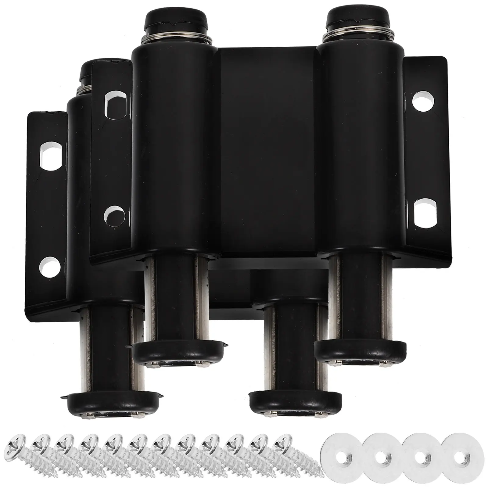 2Pcs Double Door Cabinet Magnetic ABS Buckles Strong Suction Cup Magnet Black Secure Home School Office Garage Closet