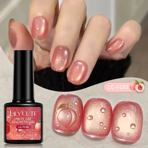 릴리큐트 7ml 피치 핑크 캣 마그네틱 젤 네일 폴리쉬 베르니 세미 퍼머넌트 UV 젤 쏙 오프 과일 시리즈 젤 폴리쉬 네일 용품