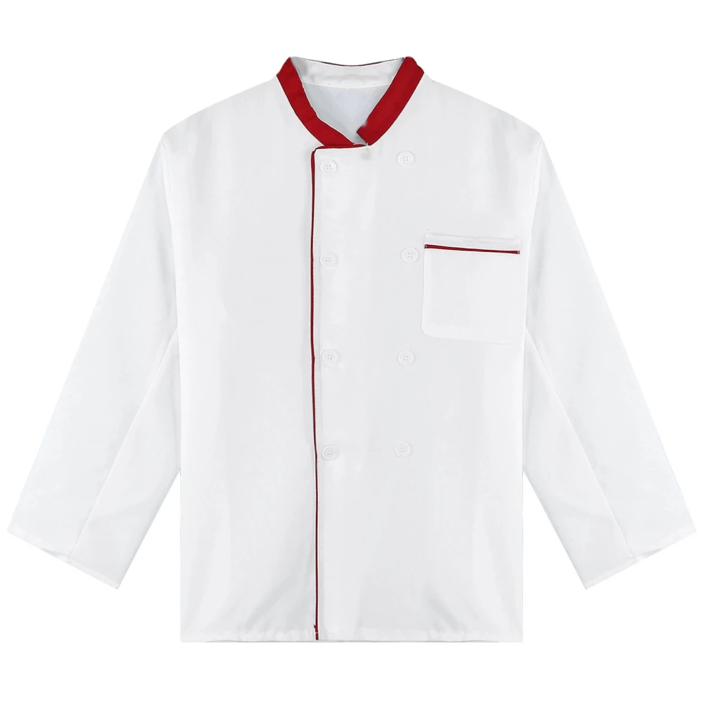

Unisex Chef Jacket with Double-breasted Kitchen Food Service Cooking Work Uniform Chef Coat Tops Restaurant Jacket Work Wear