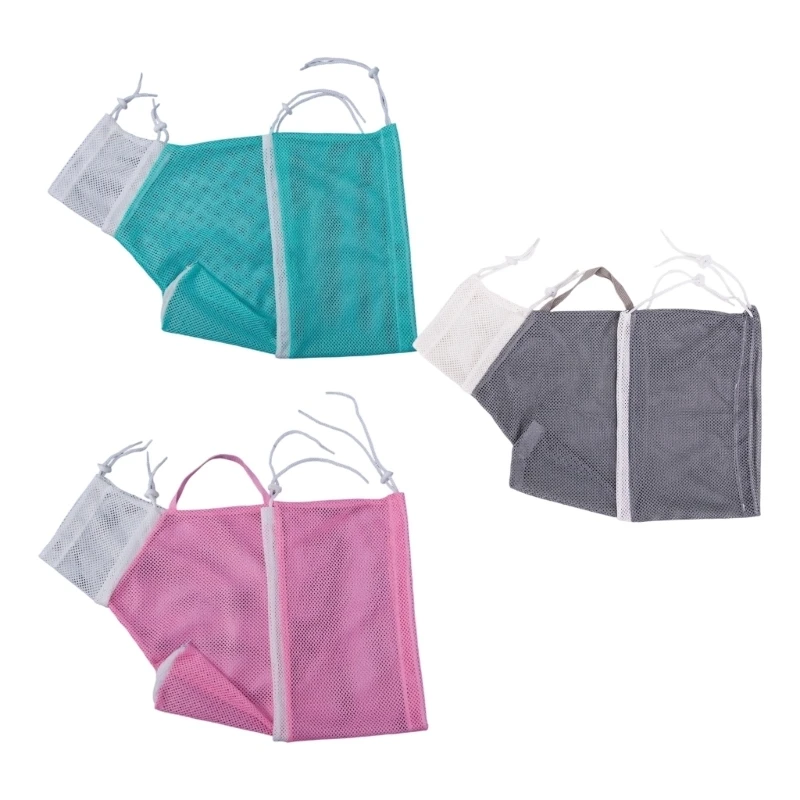 Cats Bathing Support Bag for Indoor Washing, Vented Body Wash Cover with Corded Entry and Top Carry Strap Use HX6C