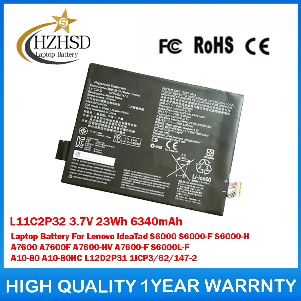 

L11C2P32 3.7V 23Wh 6340mAh Laptop Battery For Lenovo IdeaTad S6000 S6000-F S6000-H A7600 A7600F A7600-HV A7600-F S6000L-F A10-80