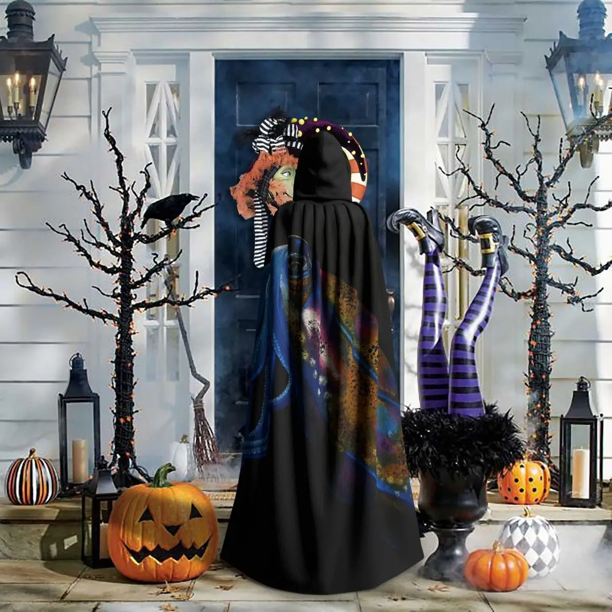 เสื้อคลุมยาวคลุมศีรษะลายหนวดปลาหมึกคธูลู ชุดแม่มดยุคกลาง คอสเพลย์ เสื้อคลุมฮาโลวีน สำหรับผู้ใหญ่ แบบยูนิเซ็กซ์