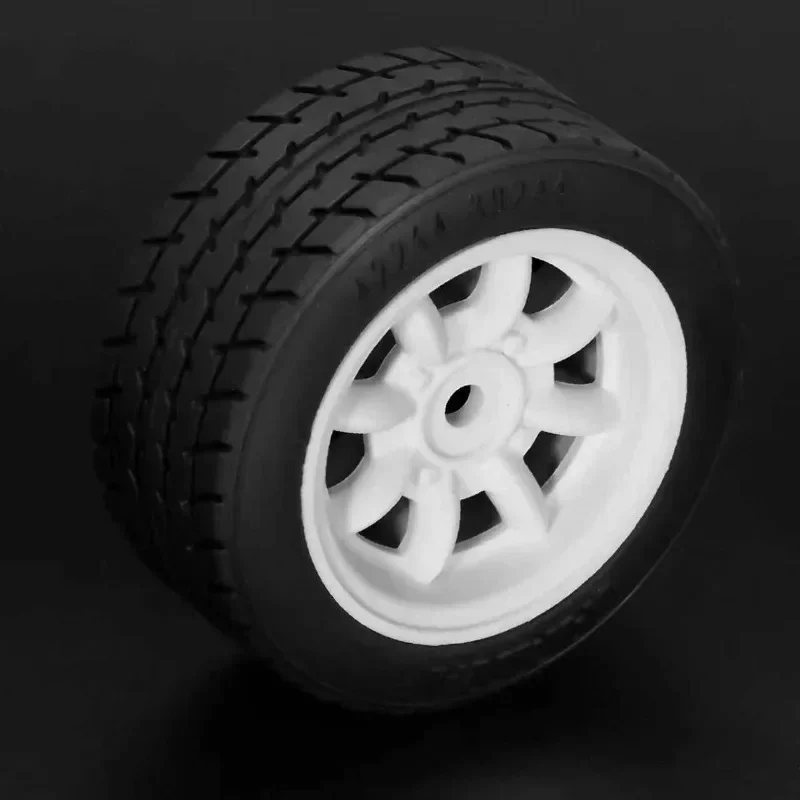 4PCS 60mm High-Speed On-Road Tires for MJX Hyper Go, Soft Rubber Tire with Wheel for 1/14 RC Touring Car, Low Wear Upgrade Parts