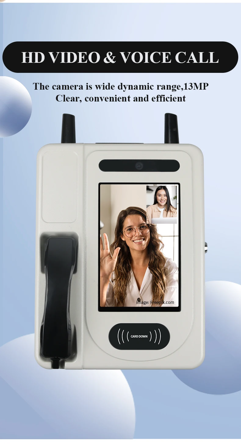 School Outdoor Android 10 inch Large Screen 4G LTE Wireless Desktop Smart Video Public Telephone Payphone