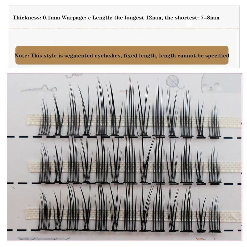 Anlinnet Natural Thick Little Devil False Eyelash Segmented Makeup Soft Eyelash Transplantation Personal False lashes