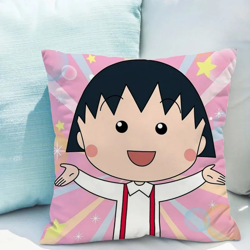 Sofa Cushion Cover 50x50 Chibi Maruko-chan Pillow Covers Decorative Cushions for Bed Pillowcases 40x40 Lounge Chairs Pillowcase