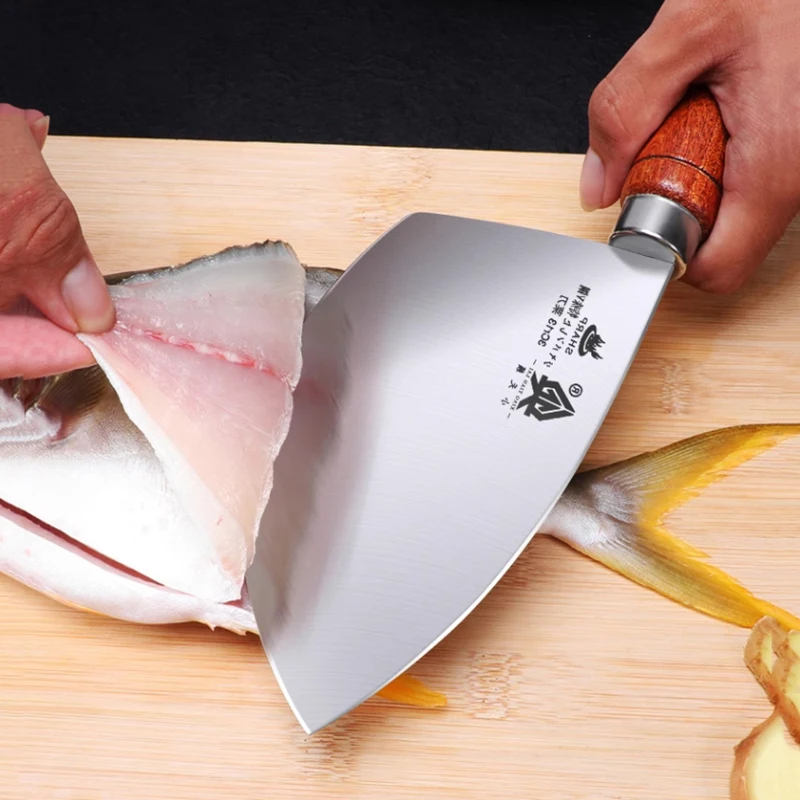 Stainless Steel Slicing Knife Commercial Fish Killing Knife for Tuna Cutting Professional Butcher Fish Scale Tool Meat Cleaver