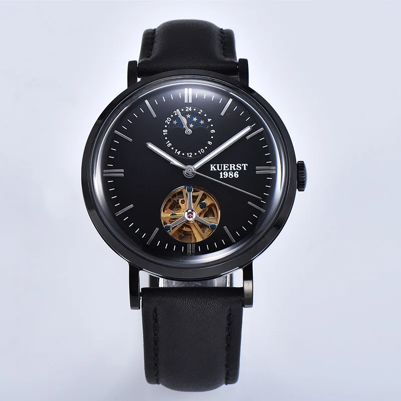 Business Mannen Horloge Korte Automatische Horloge Lederen Horlogeband Horloges Paar Horloge