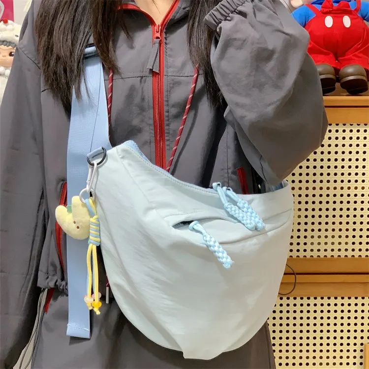 

2025 Summer 229 New Versatile Year Autumn Shoulder Bag Zipper Nylon Messenger Bag Korean Version of Sports
