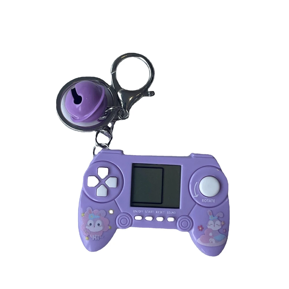 Pendant Retro Classic Game Console Keychain Playable Electronic Miniature Handheld Mini Games Machine with Keychain Ring Gift