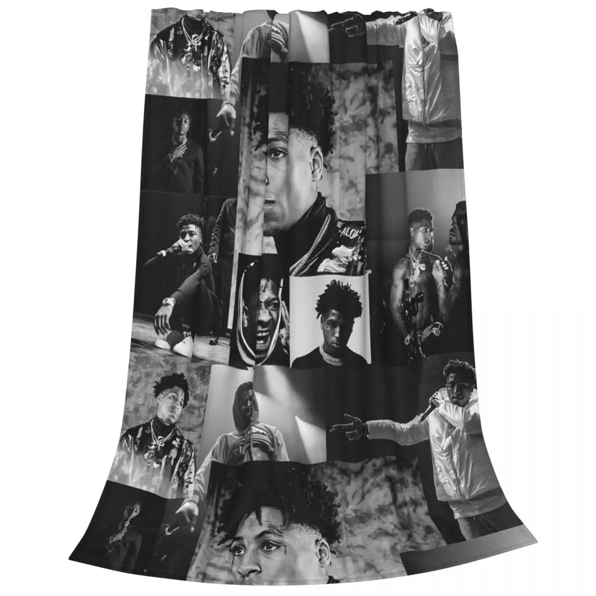 Youngboy B And W Never Broke Again Collage Blankets Fleece Breathable Sofa Throw Blankets For Couch Throws Bedspread Quilt