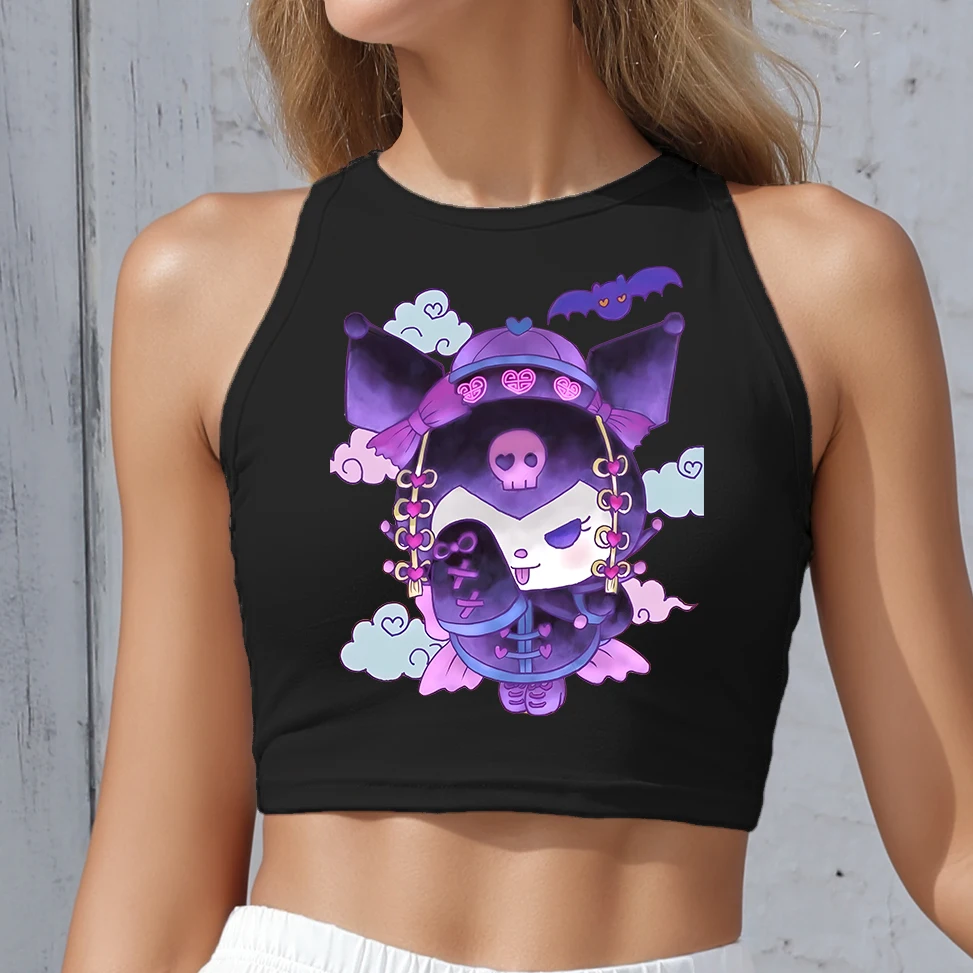 

Y2K TOPS KUROMI off shoulder crop top summer women SHOUJO CLOTHES Y2k Hot Selling