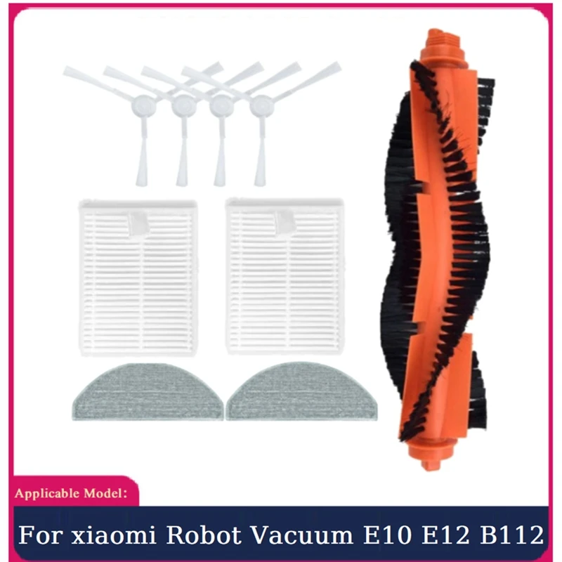 Accesorios para Robot aspirador Xiaomi E10 E12 B112, accesorios de aspiradora, cepillo lateral principal, filtro, paño de fregona, 9 Uds.