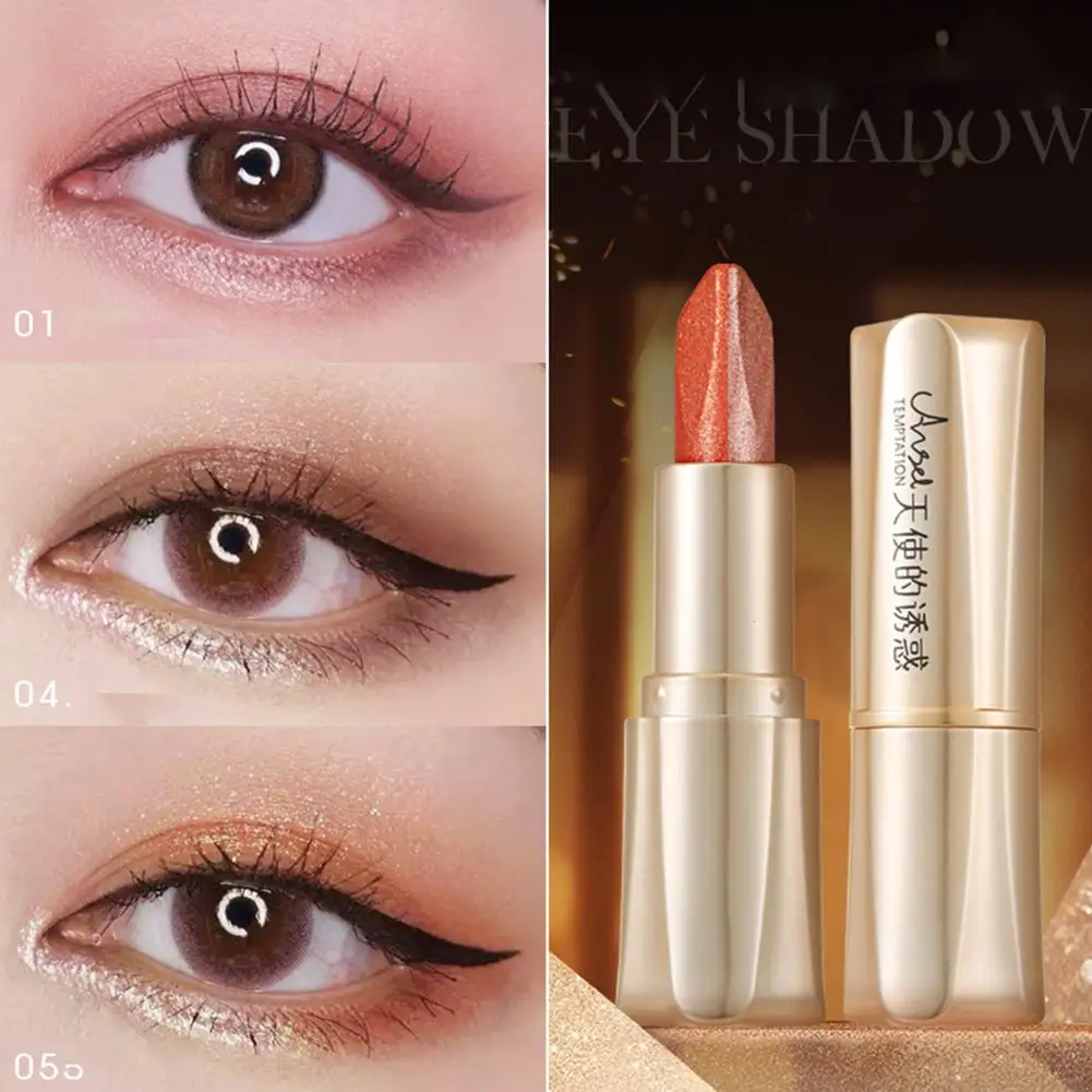 Impermeável Double Color Eye Shadow Stick, de longa duração, maquiagem Sombra, Shimmer, Gradiente, J2S0