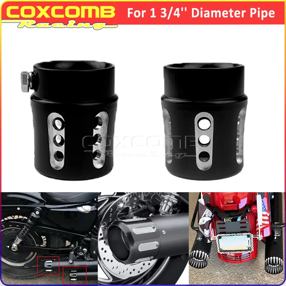 

2.5" Motorcycle CNC Aluminum Exhaust Pipe End Tip Cap Straight Cut Exhaust Muffler Tips For Harley Yamaha Honda Kawasaki Suzuki