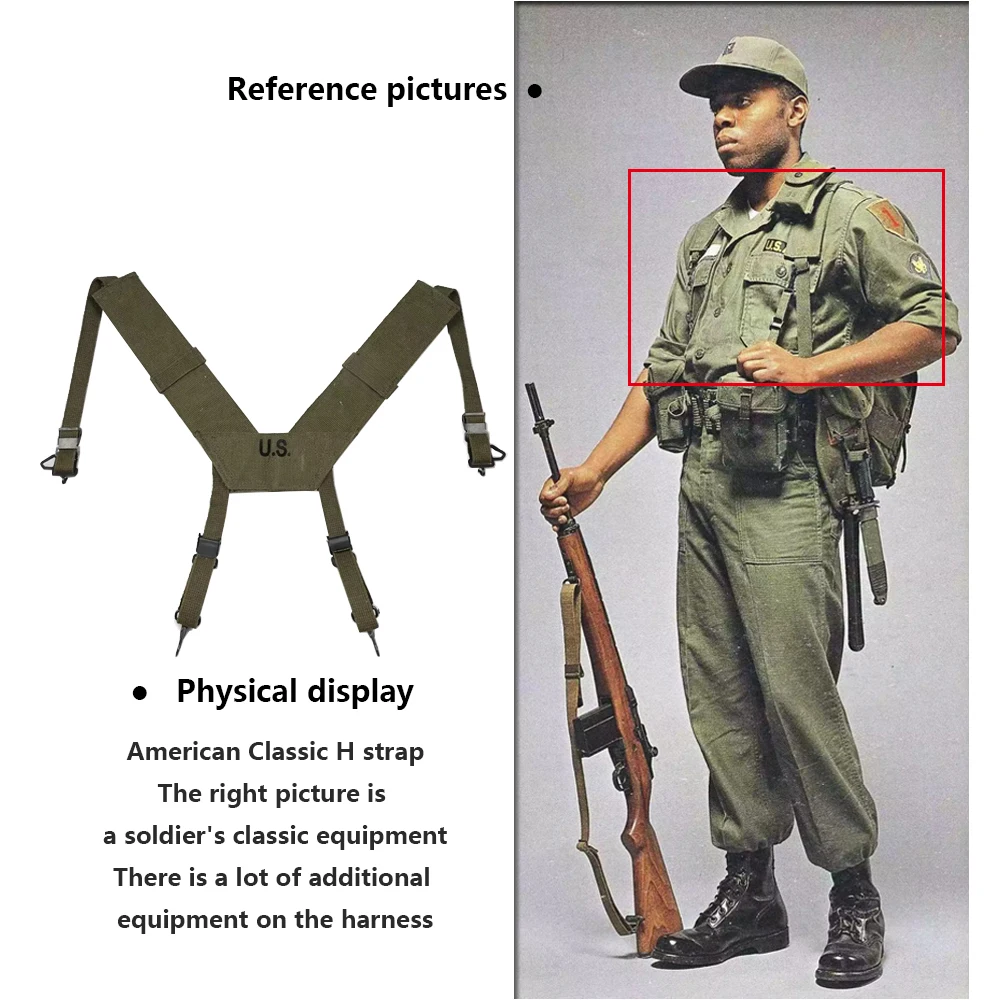 Mochila táctica M1956 Vietnam US con correas de hombro soporte - imagen 5