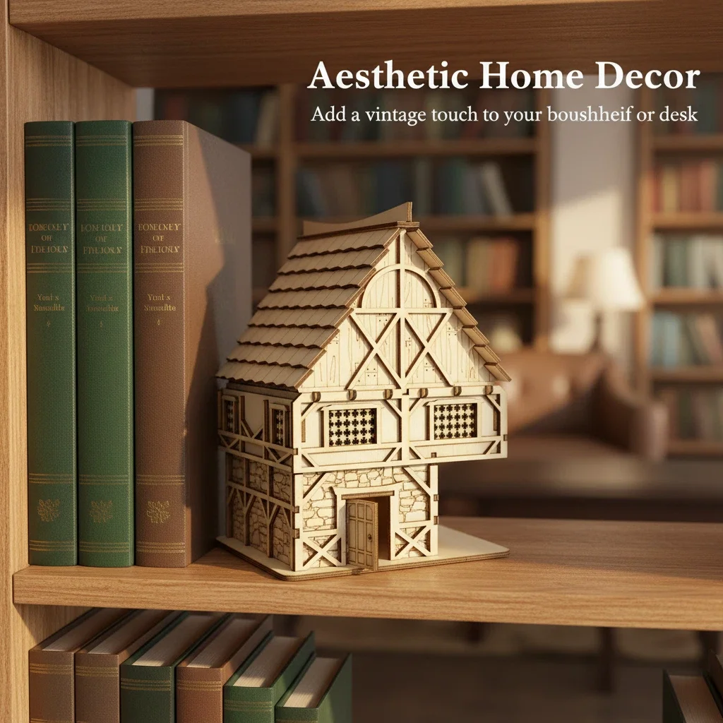 OUZEY DIY miniatuur "Dream Inn" houten modelbouwpakket - 3D-puzzel fantasiegebouw, creatieve weergave voor alle leeftijden