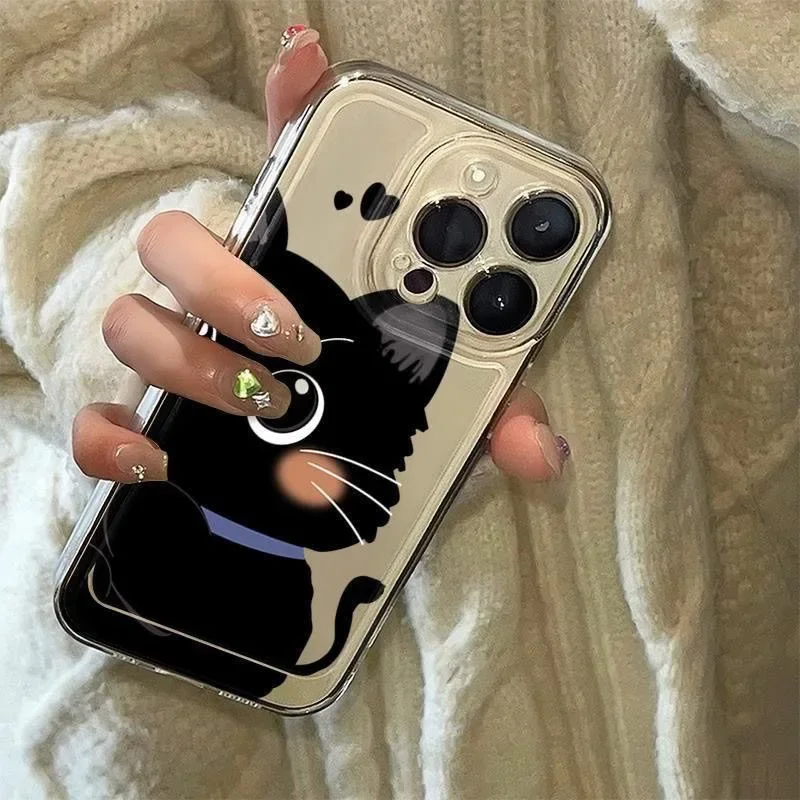 커플 검은 고양이 케이스 화웨이 아너 X9A X8B X9B X7B 90 Lite 5G 노바 7i 3i 5T 7 6 9 SE P30 Pro P40 Lite Y9 프라임 2019 커버