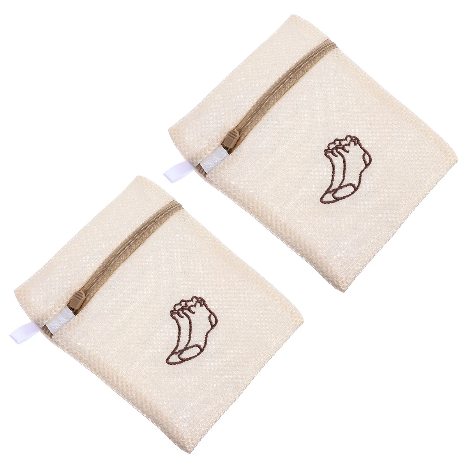 

5Pcs Laundry Bags Thick Mesh for Home Beige Underwear Socks Protection Wash Bag Polyester Fabric Drain Smoothly Anti-Knot