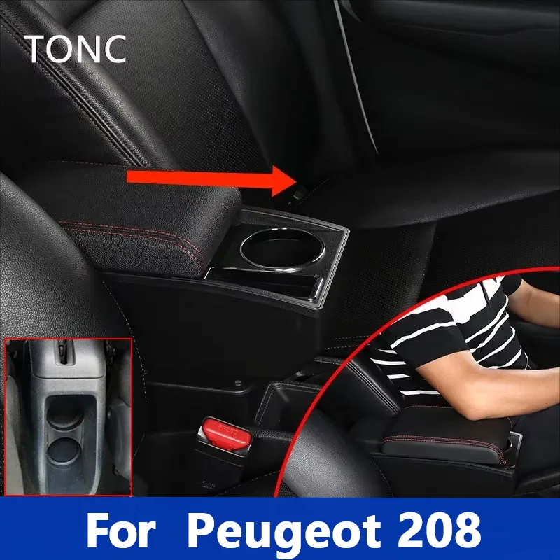 

Для Peugeot 208 подлокотник для Peugeot 208 2012-2018 автомобильный подлокотник ящик для хранения подстаканник специальный модернизированный автомобильные аксессуары