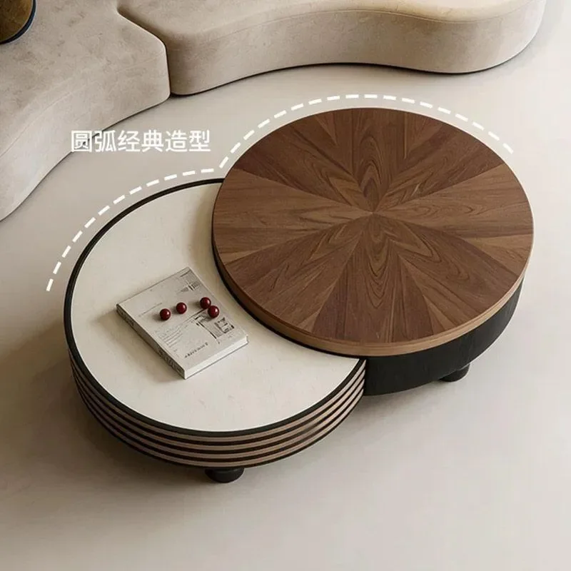 Modern Round Coffee Table Light Luxury Rotatable Storage Simple Design Fashion Trend Hot Sale Living Room Furniture
