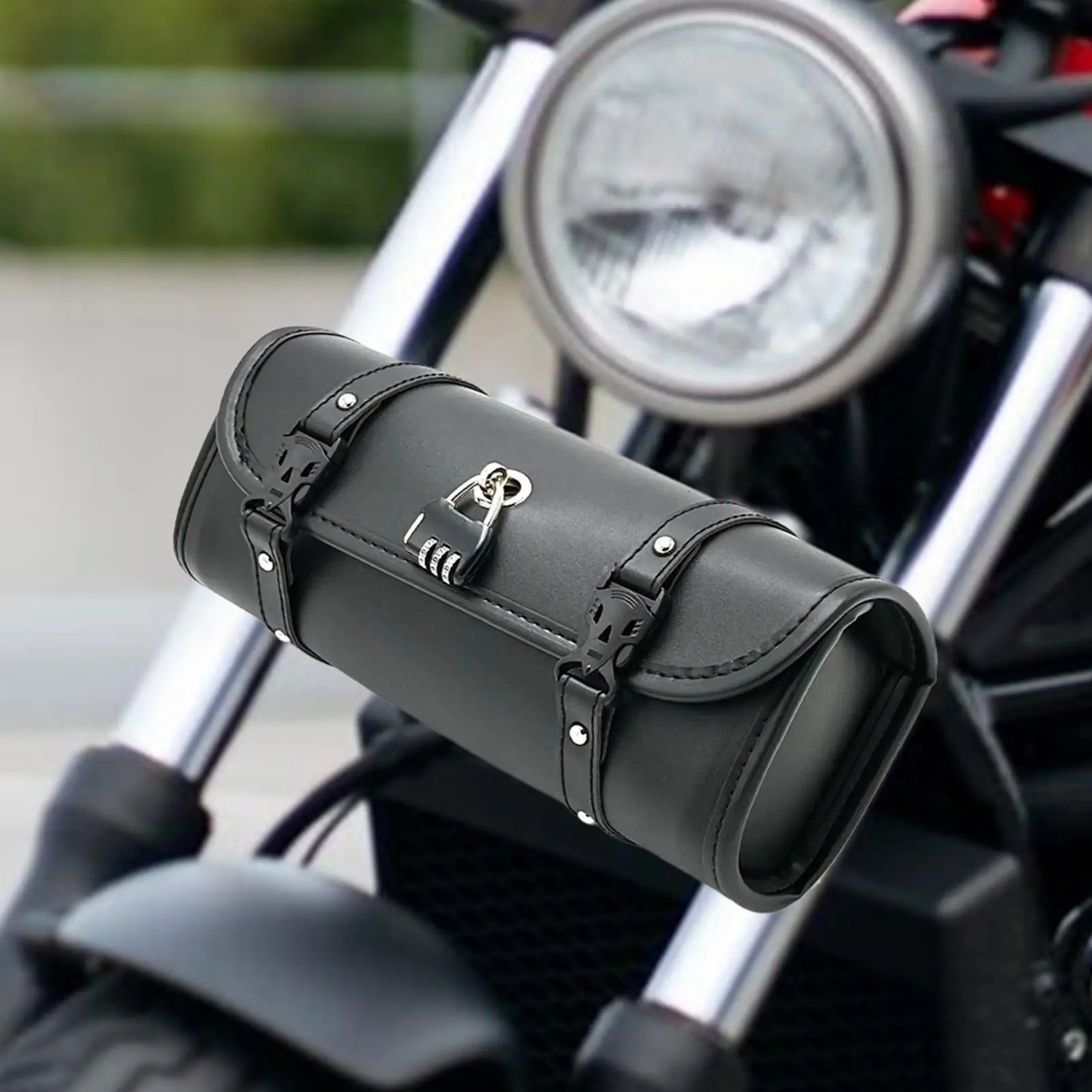 

Retro Cool Saddlebag Waterproof Front Fork Handlebar Bag Retro Saddlebag For Motorcycle Front Fork Handlebar