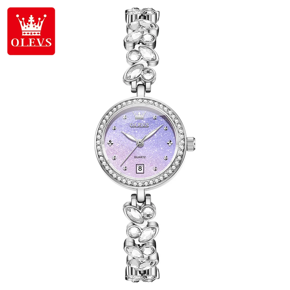 

OLEVS Full Diamond Quartz Watches for Woman Elegant Fashion Mermaid Bracelet Wristwatch Luminous Waterproof Ladies Watch 5679