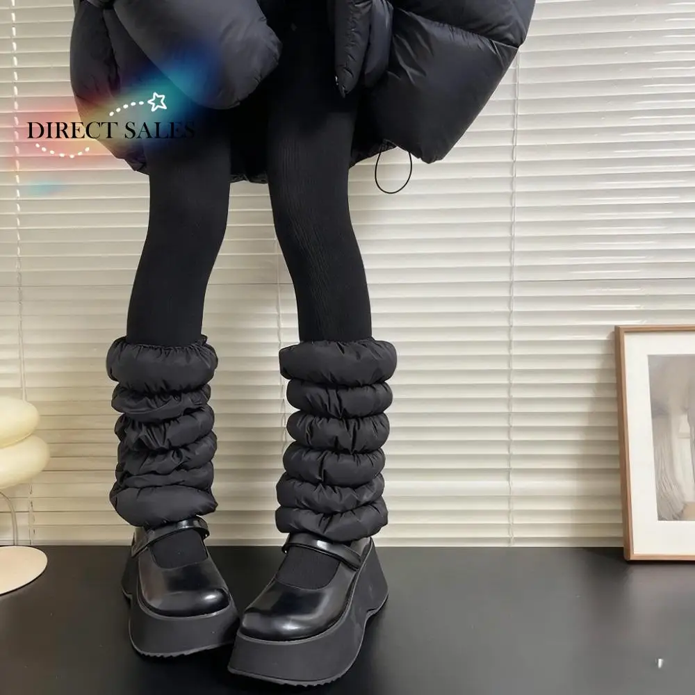 

Spicy Girl Thickened Down Cotton Leg Warmers Fluffy Mid-calf Loose Socks Foot Cover Warm Wind Protection Boots Cover Women