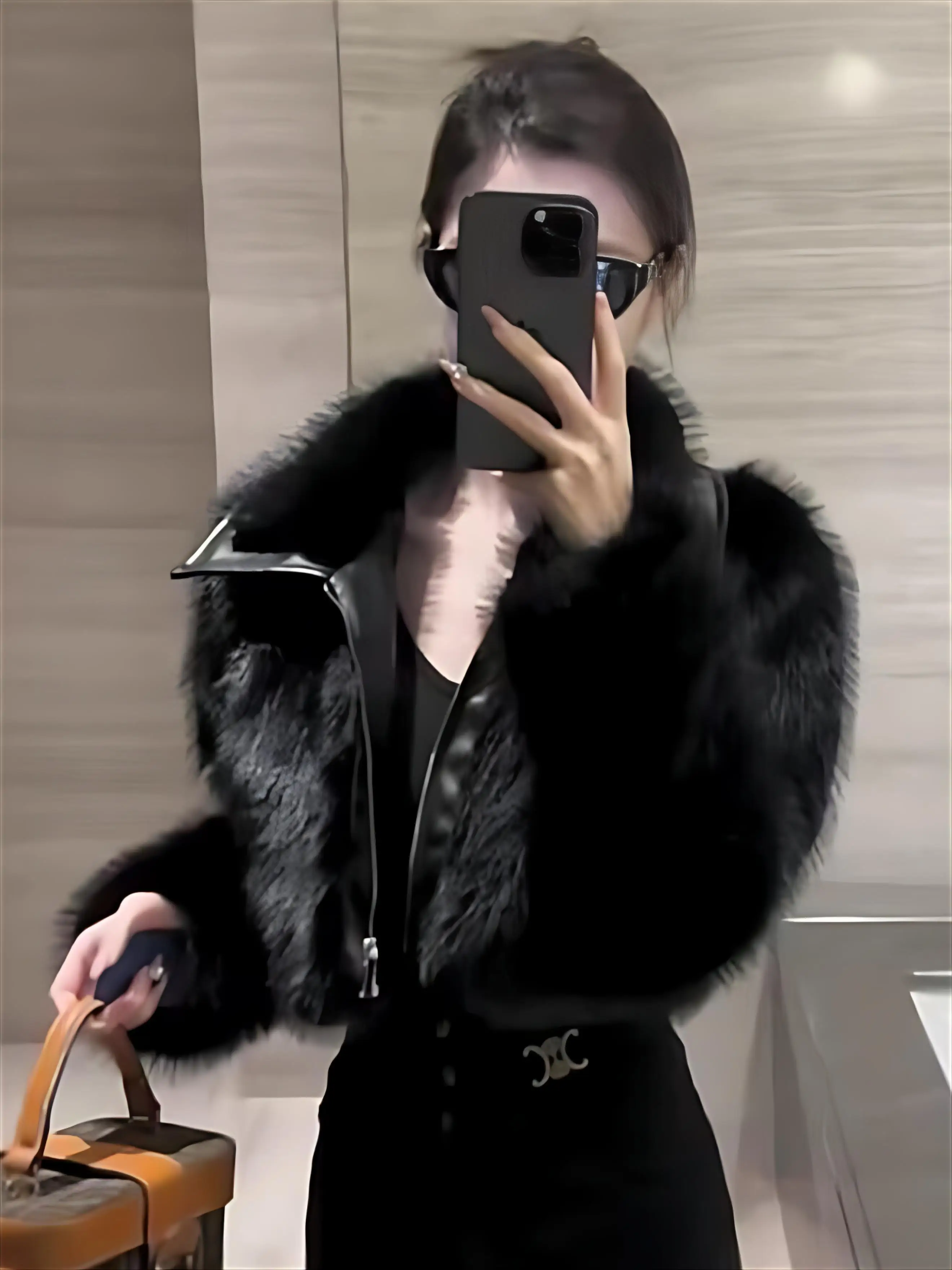 فو الفراء الفتيات معاطف السترة النسائية شرابات الوقوف الرقبة عطلة الإناث معاطف البيئية بألواح الياقة المدورة حريري مطاطا