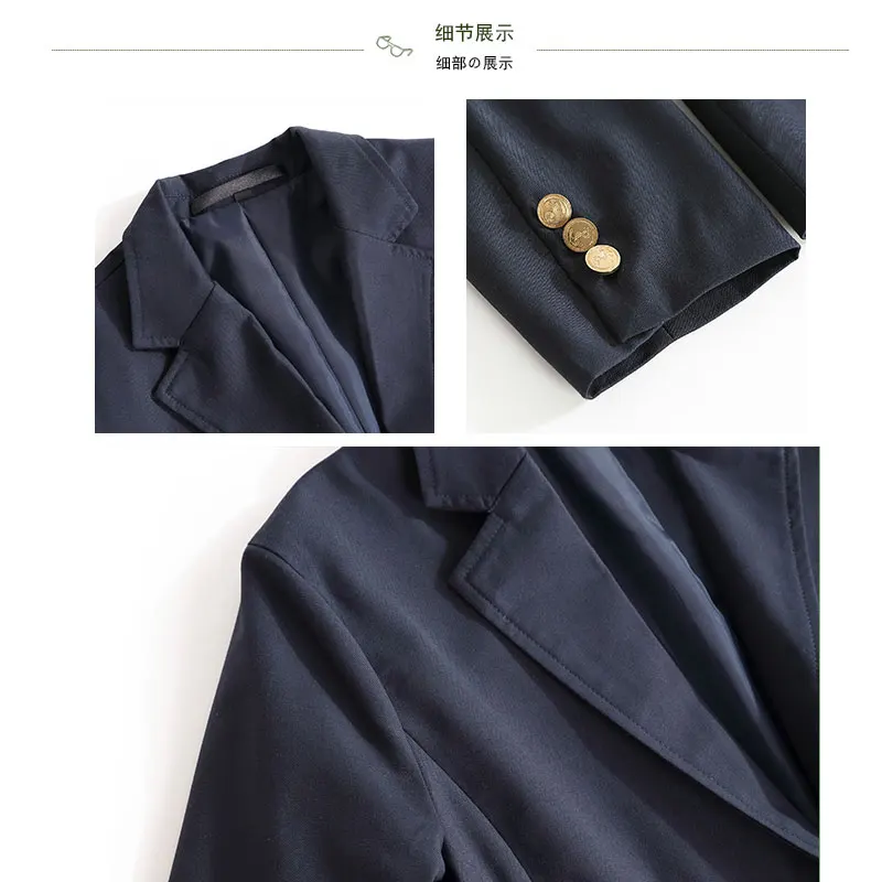 Casaco coreano do ensino médio com emblema marinha jk terno japão uniforme para a graduação mulheres jaquetas estudantes japoneses blazer seifuku