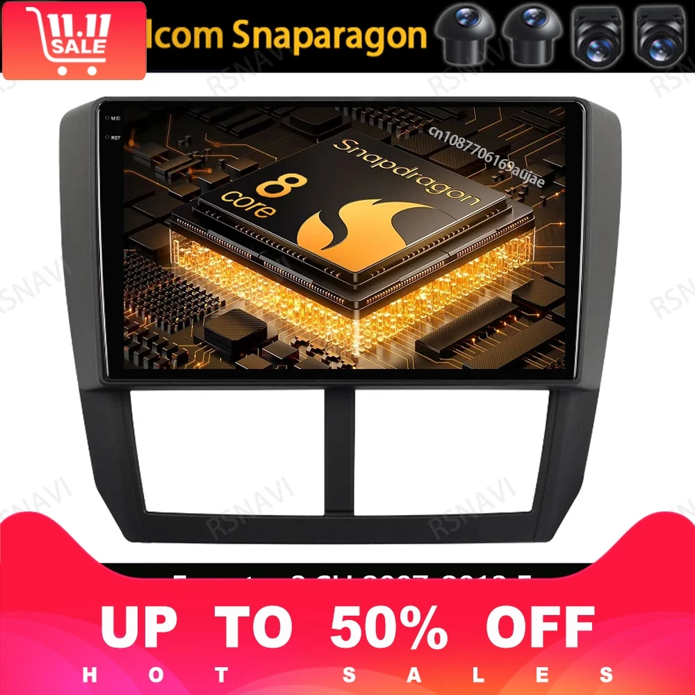 Android 15 Car Radio For Subaru Forester 3 SH 2007-2013 For Impreza GH GE Head Unit GPS Viedo Player QLED Multimedia Stereo DSP